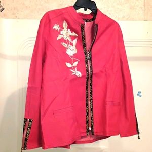 Yi Lin Embroidered Zip Jacket L